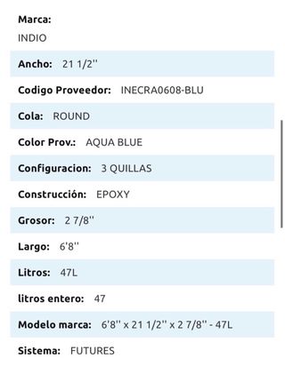 Tabla de surf INDIO ENDURANCE RACER 6'8''