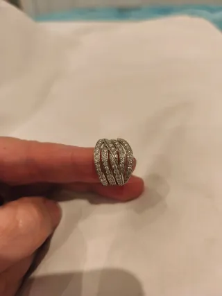 Anillo Oro Blanco y Diamantes 1 kt