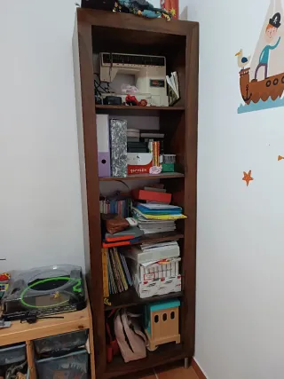 Muebles salon madera wengué y cristal