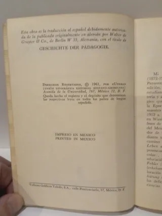 Libro. Historia de la Pedagogía. Weimer.