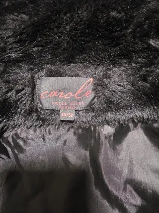 Abrigo Piel Sintética Mujer Negro