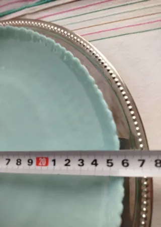 Juego 6 bajoplatos vidrio verde aguamarina 27 cm