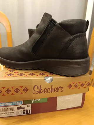 Botines Skechers Mujer Negro Talla 41