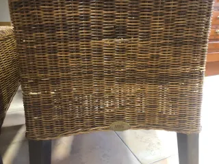 2 Sillas Mimbre y Madera de cocina