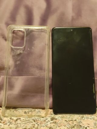 Samsung A71 Negro + Funda Transparente