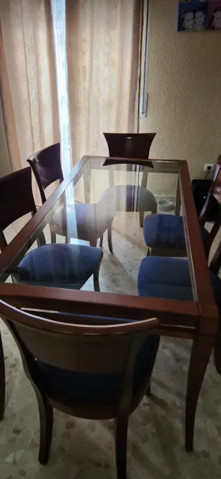 Conjunto de mesa y 6 sillas