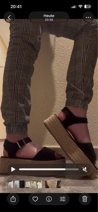 Plataformas esparto negras y beige