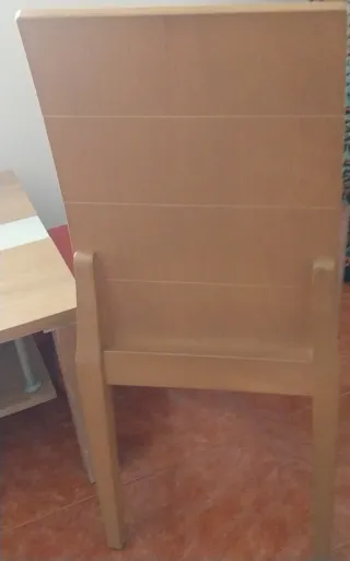 4 Sillas Salón Madera y polipiel