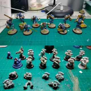 10 Veteranos y 15 Marines Espaciales Warhammer 40k