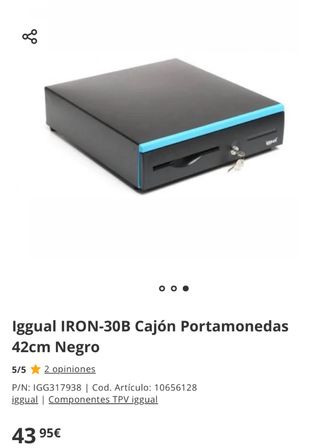 Cajon registrador de monedas i bitlletes