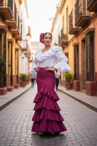 Falda Flamenca Larga Elástica
