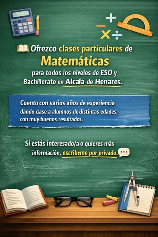 Clases particulares de Matemáticas ESO y bachiller