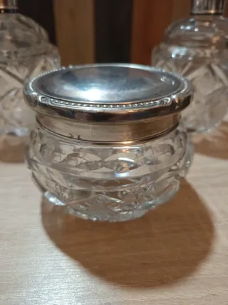 Set di toeletta in argento sterling e cristallo