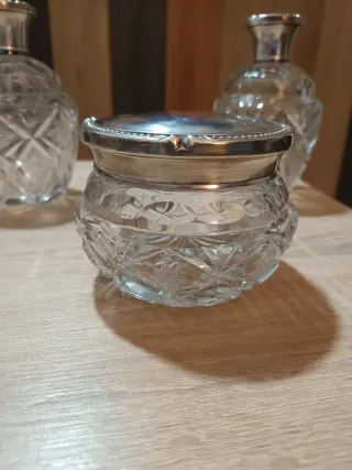 Set di toeletta in argento sterling e cristallo