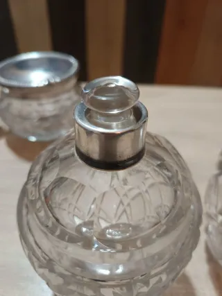 Set di toeletta in argento sterling e cristallo