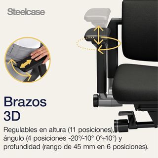 Silla ergonomica Steelcase en piel de alta gama.