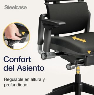 Silla ergonomica Steelcase en piel de alta gama.