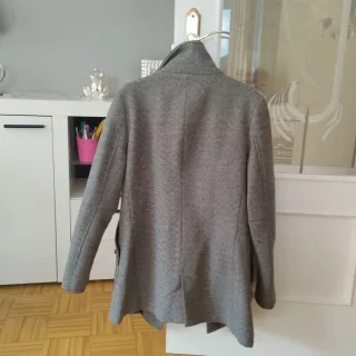 Abrigo paño chica Bershka gris