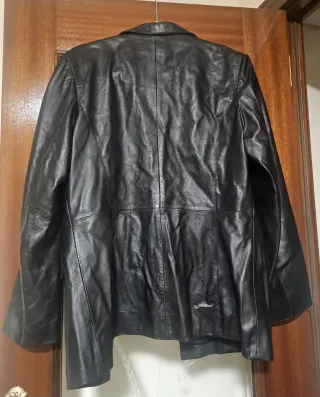 Chaqueta Piel/Cuero Mujer F & CO Negra