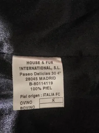 Chaqueta Piel/Cuero Mujer F & CO Negra