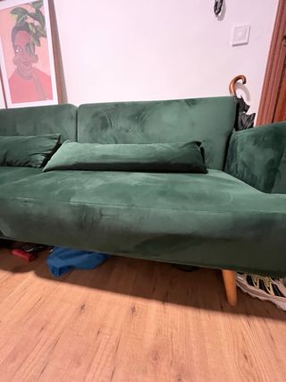 Divano Letto Verde in Velluto Maisons du Monde