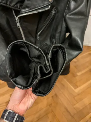 Cazadora Cuero Schott Talla 42 Negra