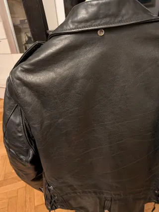 Cazadora Cuero Schott Talla 42 Negra