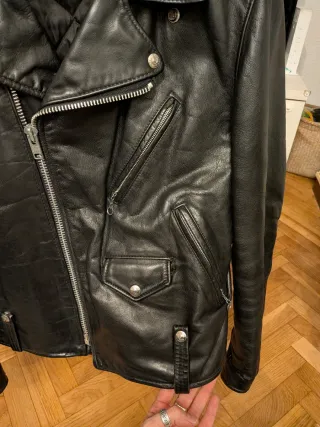 Cazadora Cuero Schott Talla 42 Negra