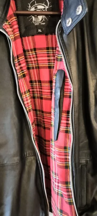 Cazadora Cuero Harrington Hombre XL Negra