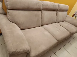 Divano 4 posti beige tessuto