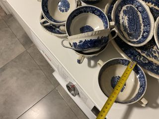 Vajilla Adams Escenas Inglesas Azul y Blanco.