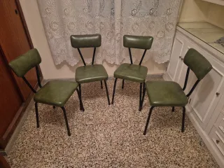 Conjunto 4 Sillas Vintage Verdes