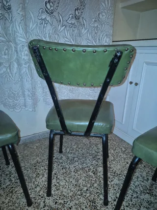 Conjunto 4 Sillas Vintage Verdes