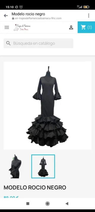 Vestido Flamenca Rocío Negro Doña Maca