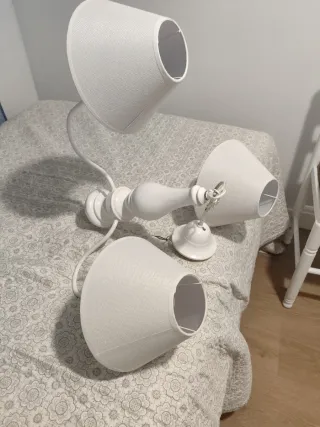 Lámpara de techo blanca de tela