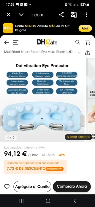 Masajeador de Ojos Azul y Blanco