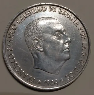 Moneda 100 Pesetas Franco 1966*66 Plata