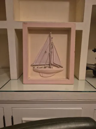 Cuadro Velero Rosa Infantil