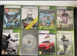 Xbox 360 Negra con 2 Mandos Camara y Juegos
