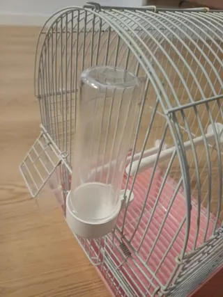 Jaula para canario con soporte decorativo