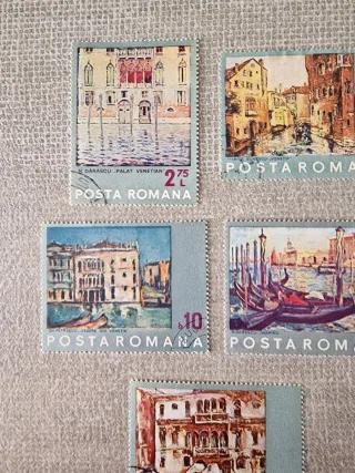 Set 5 Francobolli Posta Romana Venezia