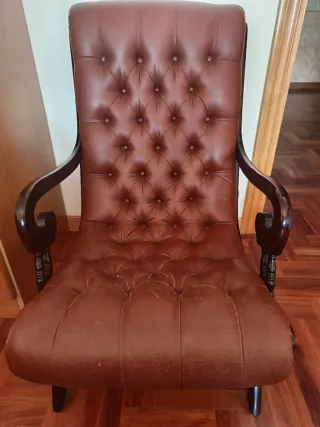 Butaca Clásica de Cuero Marrón