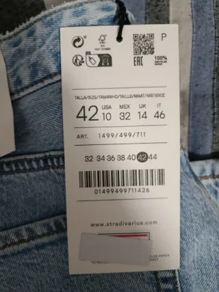 Vaqueros Stradivarius Talla 42 Nuevos
