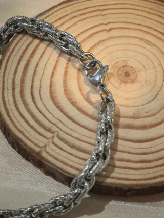 Bracciale Acciaio Inox Catena Intrecciata unisex