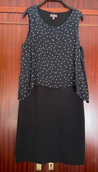 Vestido negro Cortefiel lunares