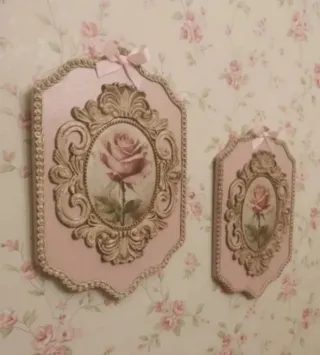 Pareja Cuadros Vintage Rosas