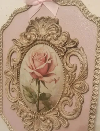 Pareja Cuadros Vintage Rosas