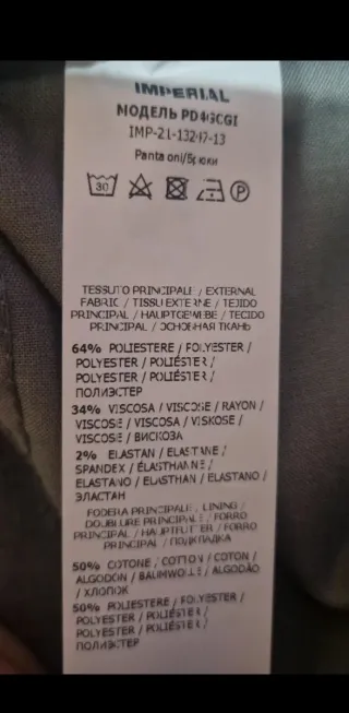 Pantaloni uomo Imperial a righe grigi taglia L