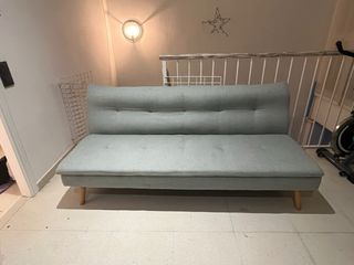 Sofá Cama Verde Tela y Metal