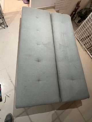 Sofá Cama Verde Tela y Metal